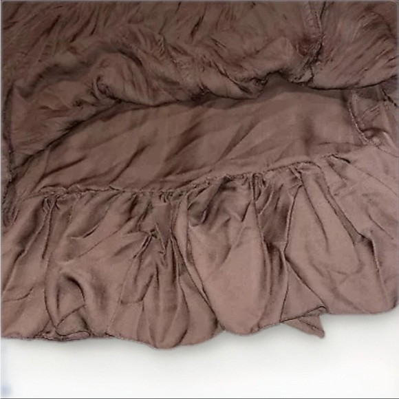 Sunny Leigh Women's Fit & Flare Lined Skirt Size 12 Brown Handkerchief Hem - Picture 2 of 8